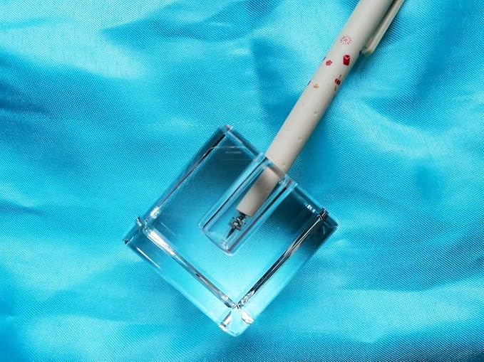 Glass Pen Holder Honeycomb Desk Accessory Fountain Pen Office Supplies Party & Gift Idea Home Decor (SQUARE)