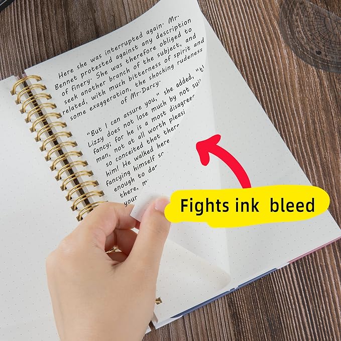 Dot Grid Spiral Notebook Bulk, Flower A5 Dotted Bullet Grid Journals, 100GSM Thick Paper Travel Journal Set, Hard Cover, Wirebound Diary Planner, 75 Sheets per Book, 5.7x8.3 inch, 3 Pack