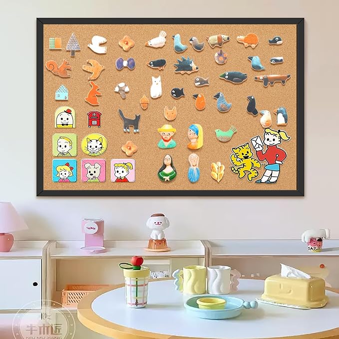 Miratino Large Bulletin Board, 36 "x 24" Cork Boards for Walls with Black Frame, Pin Display Board Vision Board for Home School Office Decor…