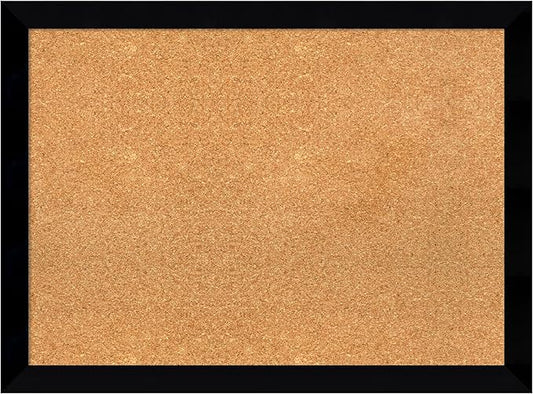 Amanti Art Natural Cork Board for Wall, 23x31 Vision Board with Black Wood Frame, Medium Corkboard Office Decor for Home Organization, Modern Contemporary Corkboard Pinboard to display items for home