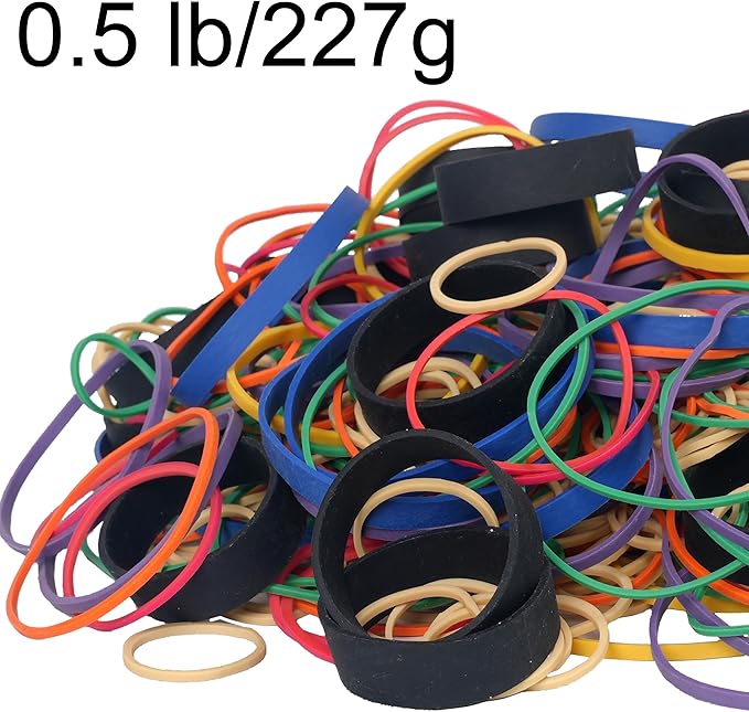 HAIDIBAO-Rubber Bands Assorted Sizes multicolor Elastic Rubber Bands Office Supplies 0.5lbs size10,size16,size18,size#19,size#32,size#33,size#64,size#82