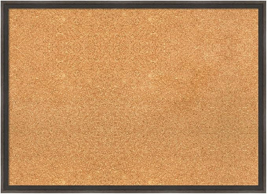 Amanti Art Natural Cork Board for Wall, 21x29 Vision Board with Brown Wood Frame, Medium Corkboard Office Decor for Home Organization, Casual Corkboard Pinboard to display items for home organization