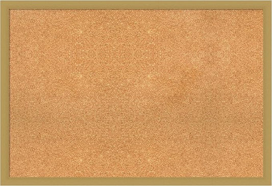 Amanti Art Natural Cork Board for Wall, 26x38 Vision Board with Gold Frame, Large Corkboard Office Decor for Home Organization, Casual Corkboard Pinboard to display items for home organization