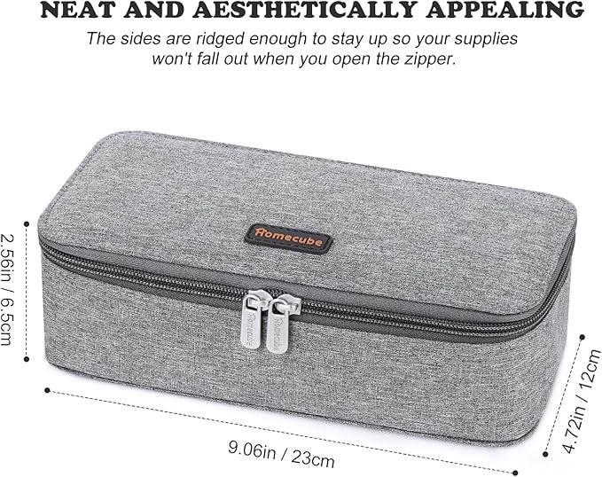 Homecube Pencil Case Capacious Pen Pencil Holder Box Makeup Pens Pouch Oxford Cloth Bag Large Storage Stationery Organizer with Zipper for School & Office - Gray