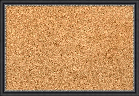 Amanti Art Natural Cork Board for Wall, 13x19 Vision Board with Black Wood Frame, Small Corkboard Office Decor for Home Organization, Traditional Corkboard Pinboard to Display Items for Home