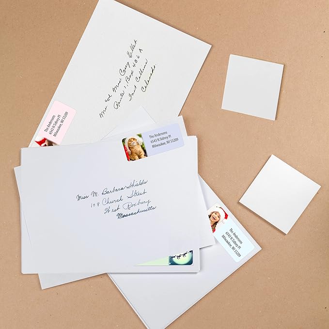 Customized Personalized Address Labels - Made in The USA by Kenco (500 Labels, Christmas)