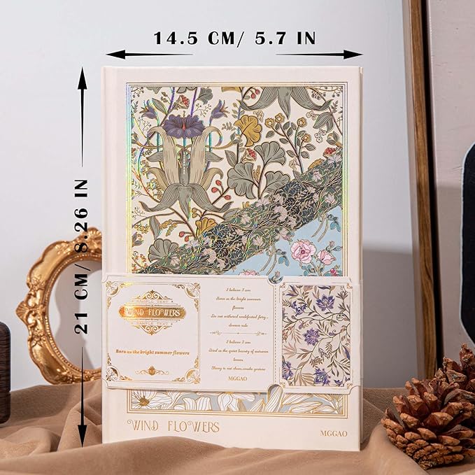 Hardcover Journal for Women Girls, A5 God Lined Journal Notebook, Cute Journal for Writing, Aesthetic Journal, College Ruled Notebook with 100 Gsm Thick Paper, 320 Numbered Pages