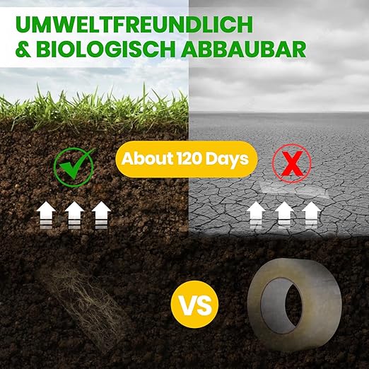 ADHES Kraft Paper Tape, 2 Inch x 60 Yards x 12 Rolls, Biodegradable Paper Packing Tape Writable & Uncoated Brown Shipping Tape for Shipping, Moving, Sealing