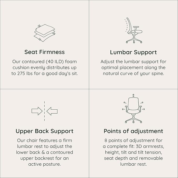 Branch Ergonomic Chair - A Versatile Desk Chair with Adjustable Lumbar Support, Breathable Mesh Backrest, and Smooth Wheels - Experience Optimal Comfort and Support - All Black