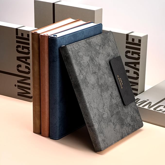 Leather Journal for Men 320 Pages B5 Large Journaling Notebooks with 100 GSM Thick Paper Journals for Writing Notebook for Men & Women with Buckle Closure Work Diary, 7.28" x 10.23", Grey