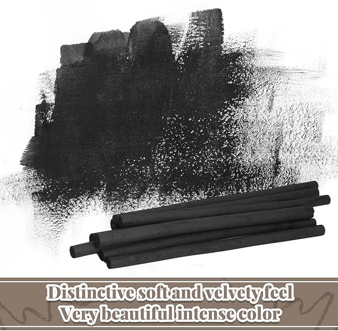 Gueevin 100 Pcs Willow Charcoal Sticks, Willow Charcoal, Artists, Beginners, Students, Perfect for Sketching, Drawing, Shading, and Fine Art (5-7mm)