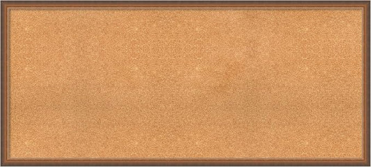 Amanti Art Natural Cork Board for Wall, 26x58 Vision Board with Bronze Frame, Oversize Corkboard Office Decor for Home Organization, Modern Corkboard Pinboard to Display Items for Home Organization