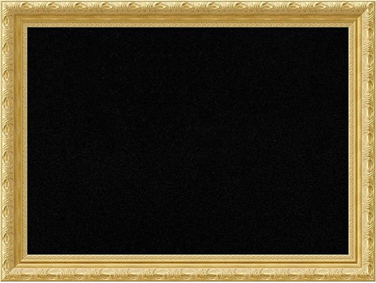 Amanti Art Black Cork Board for Wall, 24x32 Vision Board with Gold Wood Frame, Medium Corkboard Office Decor for Home Organization, Traditional Corkboard Pinboard to display items for home