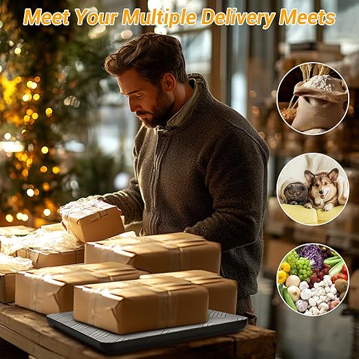 Postal Scales for Shipping Packages 440lb Heavy Duty Digital Mail Scale High Accuracy 0.35oz Postage Scale W/Separate Display, Type-C Charging for Small Business, Warehouse, Luggage, Home, Pet