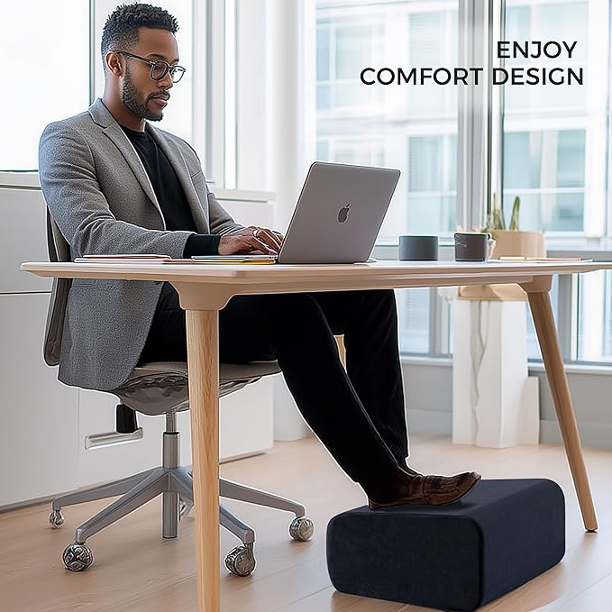 Ganondorf Foot Rest for Under Desk at Work Adjustable Foot Rest Under Desk Ergonomic Foot Stools for Under Office Desk Leg Pillow for Underdesk Footrest with Washable Cover, Black
