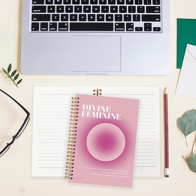 BearCake Pastel Pink Gradient Aura Notebook Journal, Divine Feminine Spiritual Notebooks, Aesthetic Notebooks, Pink Aesthetic Office Supplies, Hardcover Spiral Notebook 5.5x8.3