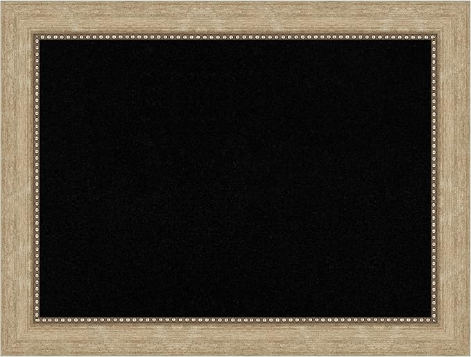 Amanti Art Black Cork Board for Wall, 25x33 Vision Board with Champagne Frame, Medium Corkboard Office Decor for Home Organization, Casual Corkboard Pinboard to display items for home organization