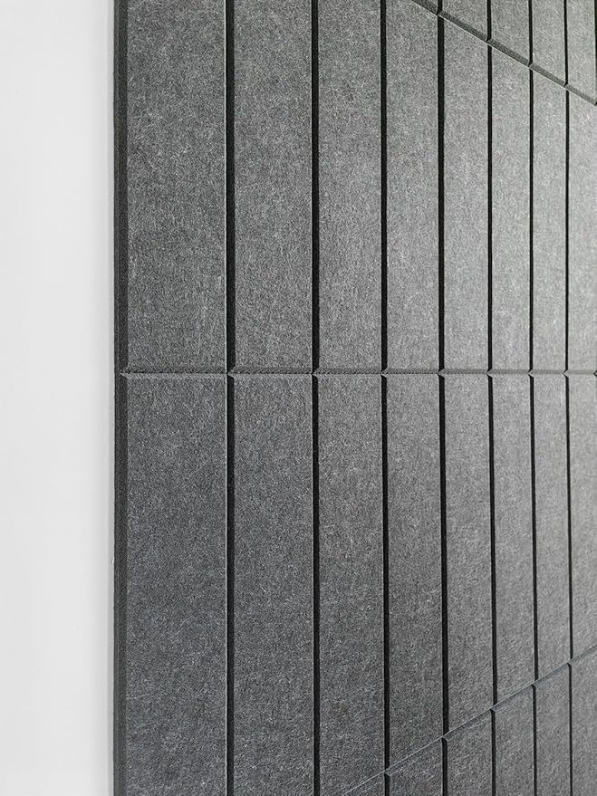 Large Cork Board Alternative - 24-Pack Felt Wall Tiles with Safe Removable Adhesive Tabs, Cork Wall Tiles Bulletin Board Home Office Essentials - Gray Black