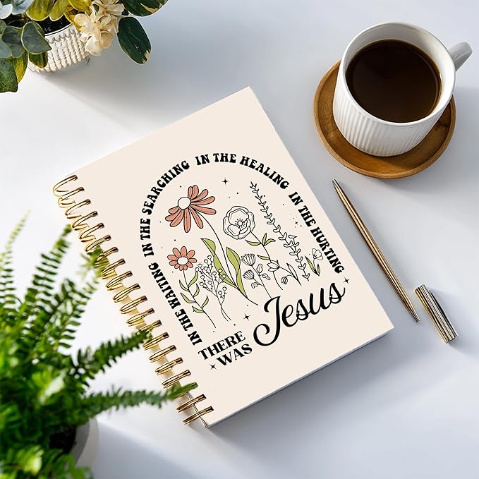 Bible Notebook, A5 Spiral Christian Journal with Floral Pink Butterfly Notebook, Bible Verse-God Says You Are, Inspirational Notebooks for Women, Bible Study, Gift for Birthday Christmas