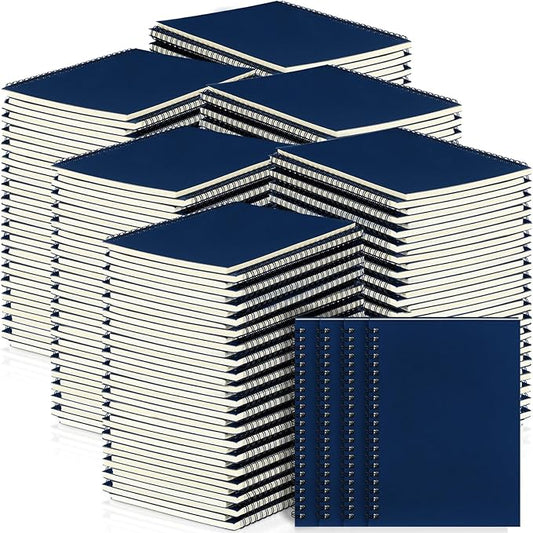 Yahenda 108 Pcs Spiral Notebook Bulk A5 Journal Lined 8.3'' x 5.5'' Writing Composition Paper Small Notepad Subject Notebook for Students Office Business Back to School Supplies (Deep Blue)