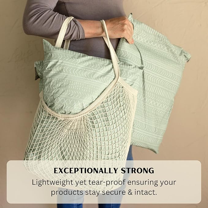 Poly Mailers 14.5x19 Inch 50 Pack Extra-Large Shipping Bags | Strong Thick Mailing Envelopes | Self- Adhesive | Waterproof & Tear Proof | Small Business Packaging for Clothing - Boho Sage Green