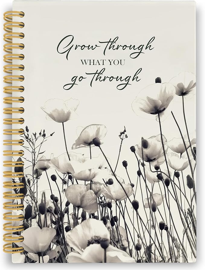 Inspirational Floral Spiral Notebook, Motivational Floral Journaling Notebooks for Note Taking, Rustic Wildflower Hardcover Journals for Women 160 Pages 5.5x8.3 Inch, Mental Health Gifts for Women