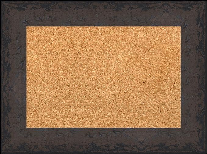 Amanti Art Natural Cork Board for Wall, 17x23 Vision Board with Black Wood Frame, Small Corkboard Office Decor for Home Organization, Modern Corkboard Pinboard to Display Items for Home Organization