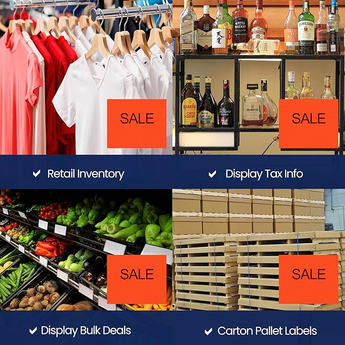 Perco Red Sale Labels Pricing Labels for Monarch 1136 Price Gun – 3 Sleeves, 24 Rolls Value Pack - 42,000 Price Marking Labels – with Ink Rolls Included