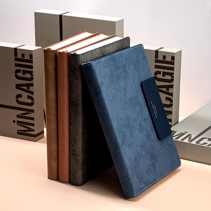 Leather Journal for Men 320 Pages B5 Large Journaling Notebooks with 100 GSM Thick Paper Journals for Writing Notebook for Men & Women with Buckle Closure Work Diary, 7.28" x 10.23", Blue