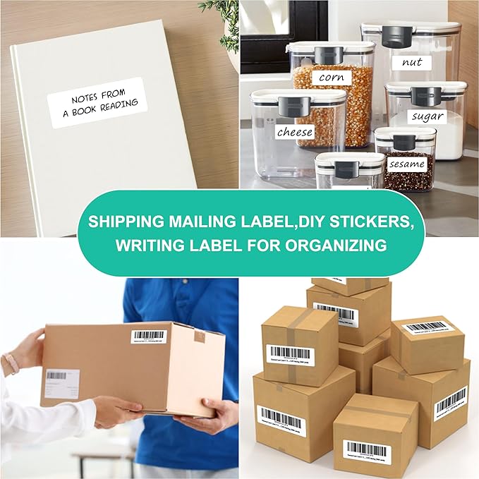 L LIKED 2" x 4" Label Stickers, Printable White 10 per Sheets Total 500 Labels, for Laser/Inkjet Printing - Matte (500 Labels)