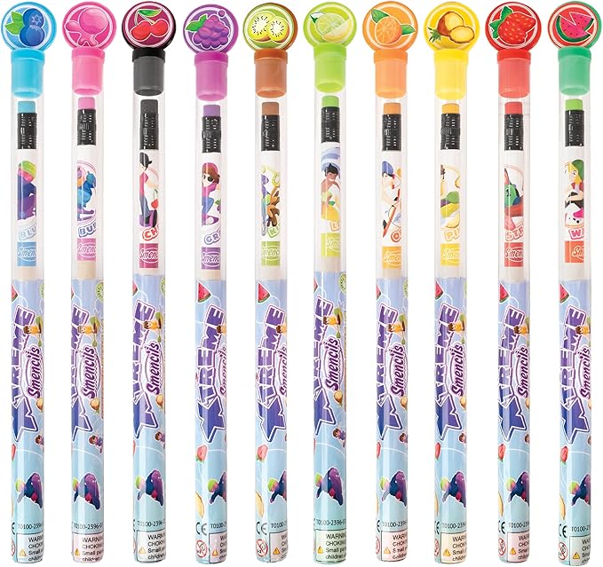 X-Treme Sports Smencils (2 Pack) - Patented Gourmet Scented Pencils, 5 Count, Gifts for Kids, School Supplies, Classroom Rewards, Party Favors