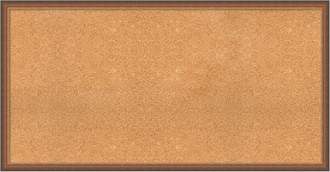 Amanti Art Natural Cork Board for Wall, 26x50 Vision Board with Bronze Frame, Oversize Corkboard Office Decor for Home Organization, Modern Corkboard Pinboard to Display Items for Home Organization