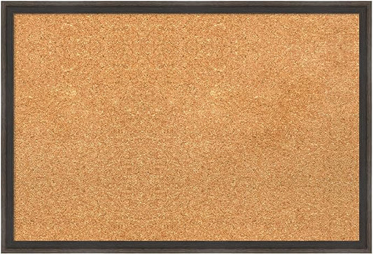 Amanti Art Natural Cork Board for Wall, 17x25 Vision Board with Brown Wood Frame, Medium Corkboard Office Decor for Home Organization, Casual Corkboard Pinboard to display items for home organization