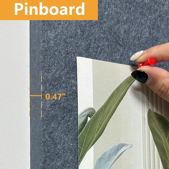 Thick Cork Board for Wall with Pins, 36" x 24" Bulletin Board Self-Adhesive Pin Board | Customized 6 Packs Felt Tiles for Office Home Wall Decor