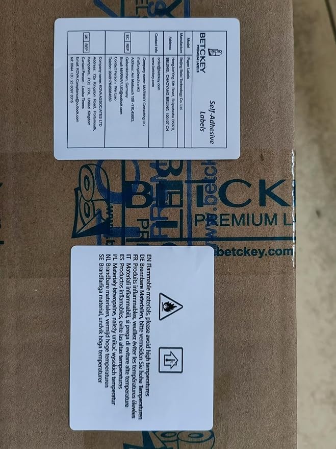 BETCKEY - Compatible Shipping Labels Replacement for Brother DK-1241 (4" x 6"), Use with Brother QL Label Printers [10 Rolls + 2 Reusable Cartridges]