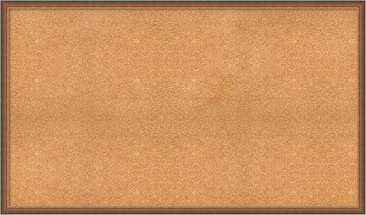 Amanti Art Natural Cork Board for Wall, 34x58 Vision Board with Bronze Frame, Oversize Corkboard Office Decor for Home Organization, Modern Corkboard Pinboard to Display Items for Home Organization