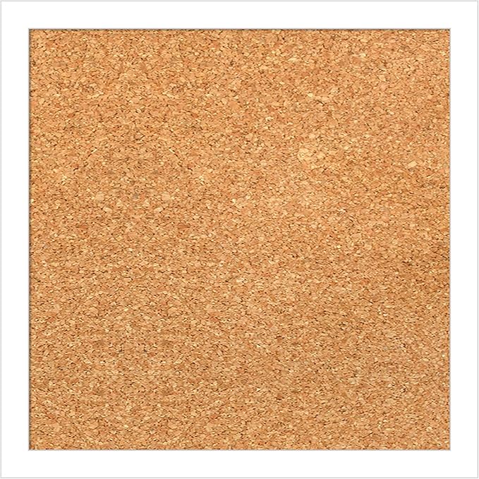 Amanti Art Natural Cork Board for Wall, 13x13 Vision Board with White Frame, X-Small Corkboard Office Decor for Home Organization, Modern Corkboard Pinboard to Display Items for Home Organization in