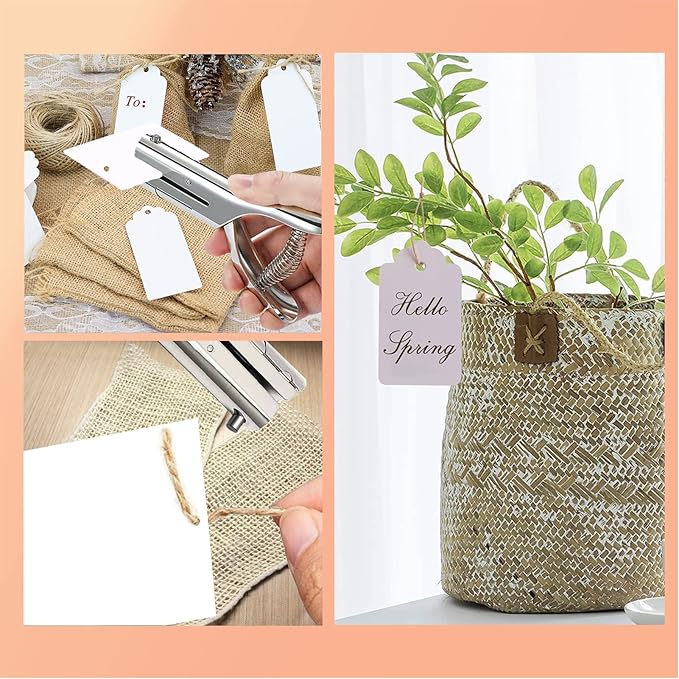 1/8 Inch Single Hole Punch - 2 Inch Reach Deep Throat Heavy Duty Paper Punch - Portable Hand Held Long Reach for ID PVC Cards Plastic Cardboard Photos