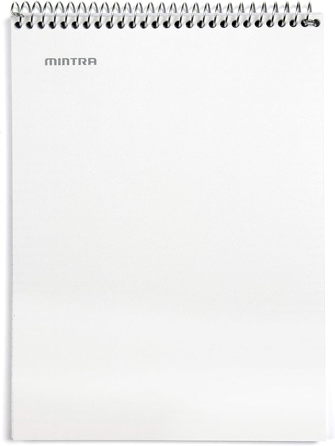 Mintra Office TOP BOUND Durable Spiral Notebooks (Teal, Purple, White, College Ruled 3pk)