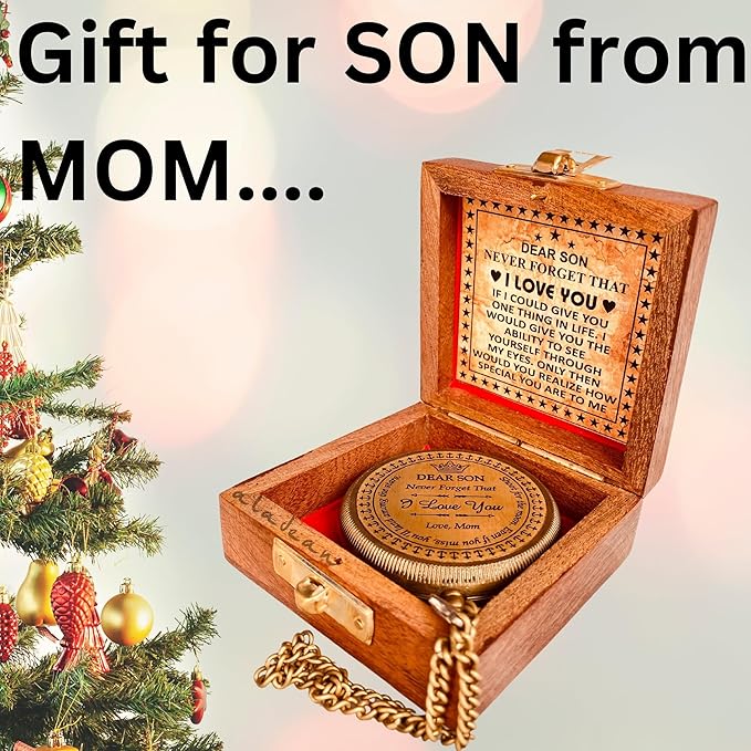 Gift for Son from Mom Dad | Engraved Compass 2" - Father to Son Gifts, Mom to Son Gifts for Graduation 2025, Birthday Baptism Confirmation Communion