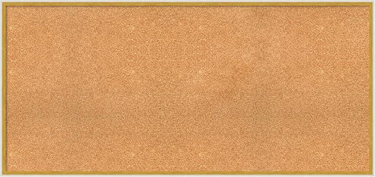 Amanti Art Natural Cork Board for Wall, 25x53 Vision Board with White Frame, Oversize Corkboard Office Decor for Home Organization, Modern Corkboard Pinboard to Display Items for Home Organization in