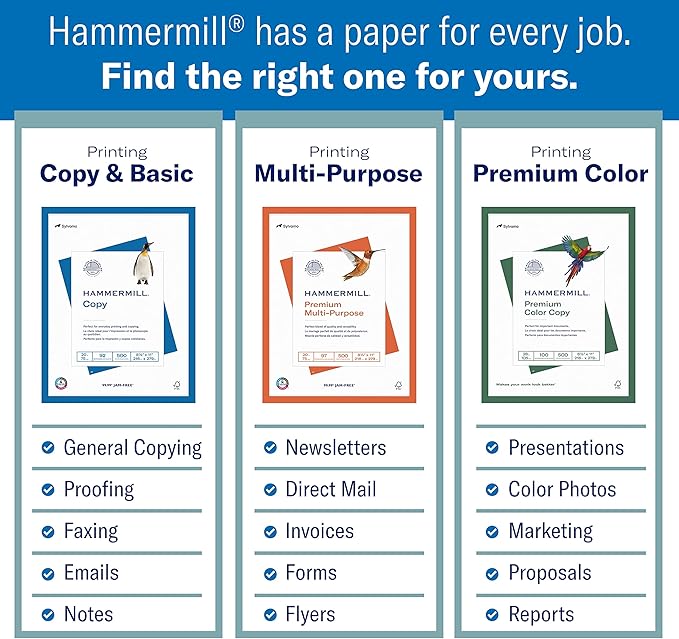 Hammermill Printer Paper, Premium Color 32 lb Copy Paper, 11 x 17 - 1 Ream (500 Sheets) - 100 Bright, Made in the USA, 102660R