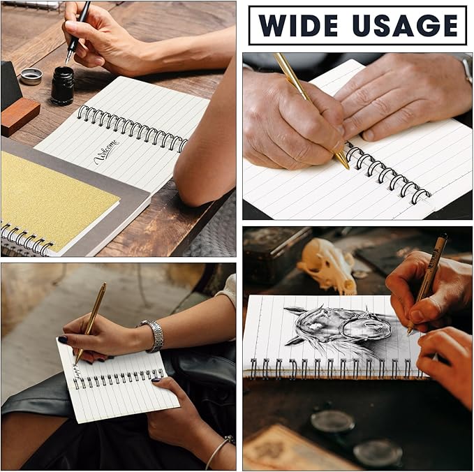 Jutom 18 Pcs Small Spiral Notebooks Memo Pads 3x5 Bulk Small Pocket Notebooks Mini Notepads with Lined Pages Mini Journals for Office Back to School Work Writing Supplies, 120 Pages (Gold)