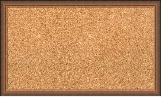 Amanti Art Natural Cork Board for Wall, 18x30 Vision Board with Bronze Frame, Medium Corkboard Office Decor for Home Organization, Modern Corkboard Pinboard to Display Items for Home Organization in