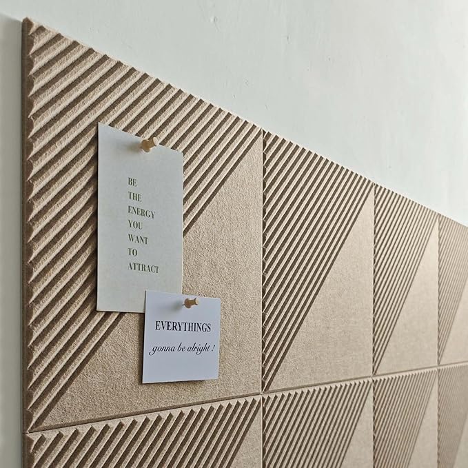 Large Cork Board for Walls 48"x 36", 12 Pack Felt Wall Tiles with Safe Removable Adhesive Tabs, Cork Board for Office,Pinboard Bulletin Board - Tan