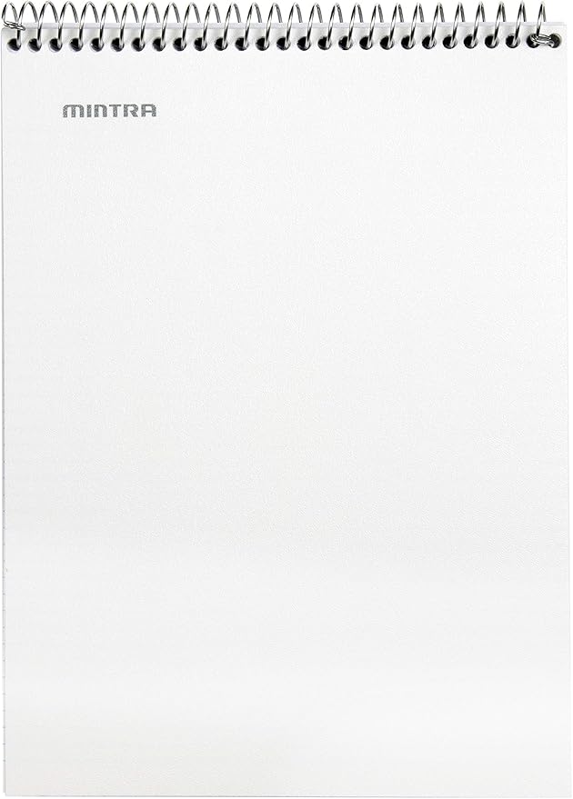 Mintra Office TOP BOUND Durable Spiral Notebooks (White, College Ruled 3pk)