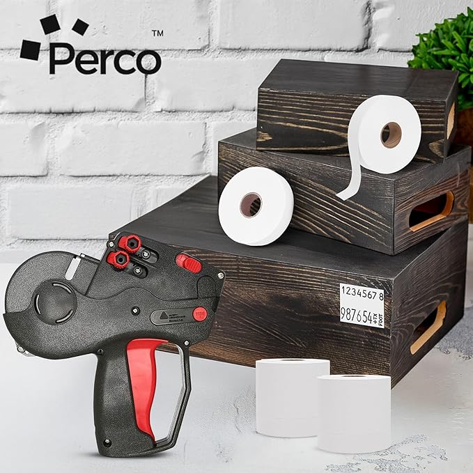 White Pricing Labels for Monarch 1136 Price Gun – Case of 8 Sleeves, 64 Rolls Value Pack - 112,000 Price Marking Labels – with Ink Rolls Included