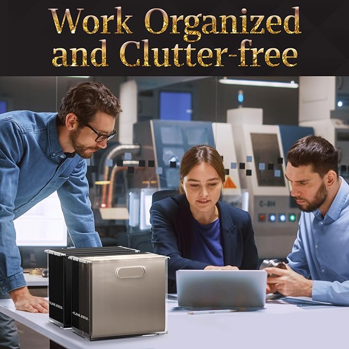 File Organizer for Desk - This Acrylic Storage Box is great for Office Organization - Its Modern Acrylic Magazine Holder makes a Great Gift for Home/Work Space