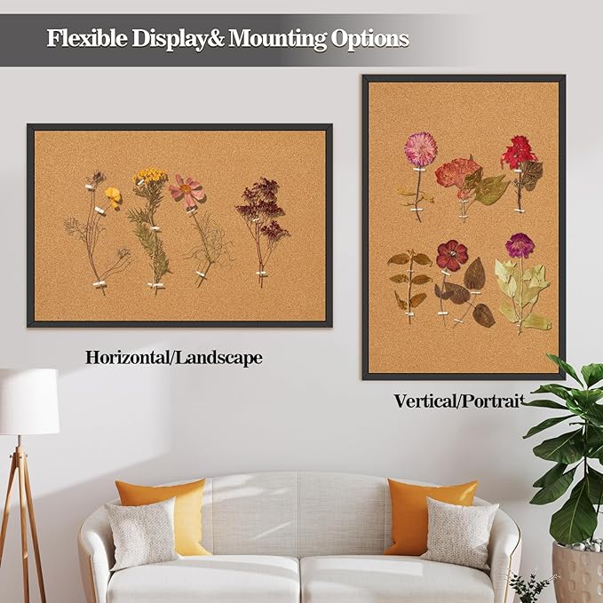 Miratino Large Bulletin Board, 36 "x 24" Cork Boards for Walls with Black Frame, Pin Display Board Vision Board for Home School Office Decor…