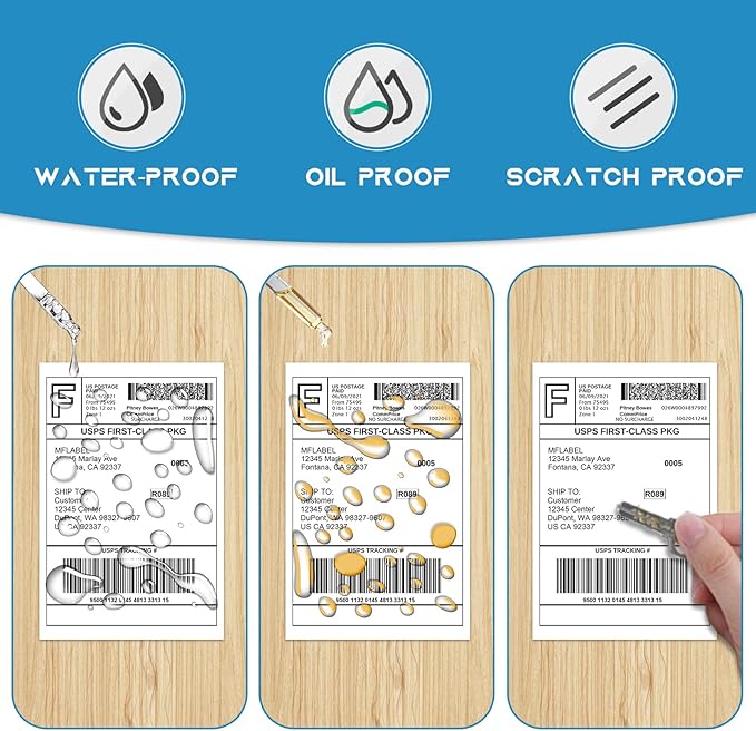 MFLABEL 12 Rolls 4x6 Direct Thermal Blank Shipping Labels for Thermal Printer Shipping Labels with Perforated